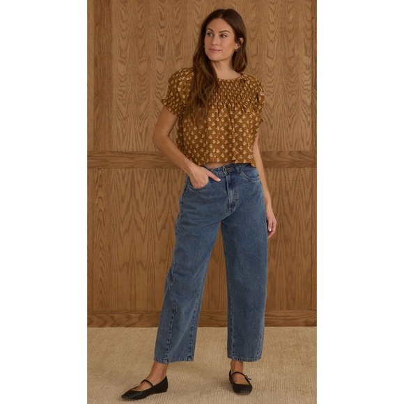 Rylee + Cru Denim - Rylee + Cru Womens High Waisted Barrel Leg Jeans Indigo Denim Size M